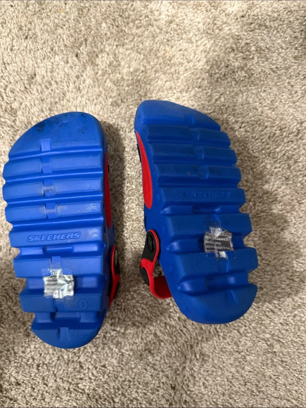 Skechers Blue Kids Game Controller Clog Sandals with Red Straps